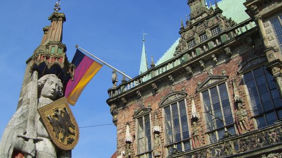 Germany + Bremen Market Square + Windmill Park + Weser Stadium + Roland Statue in Bremen