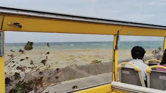 โอกินาว่า: ทัวร์รถบัสเปิดประทุนสองชั้นสู่หมู่บ้านอเมริกัน