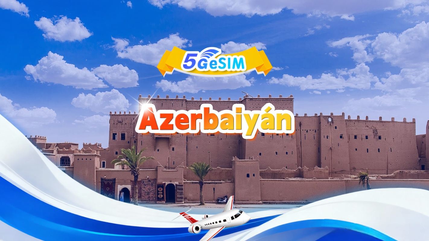 eSIM 5G/4G de Azerbaiyán|Paquete total|Total de 1GB a 30GB|3-30 días|Formato de 24 horas|QR code