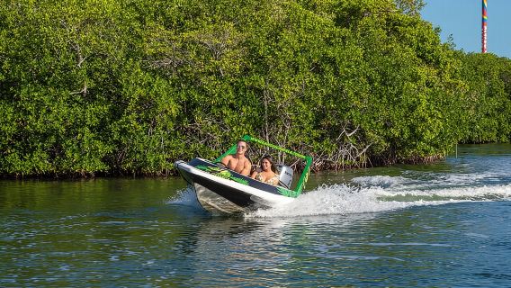 Jungle Tour adventure Cancun Speed Boat Through Mangrove