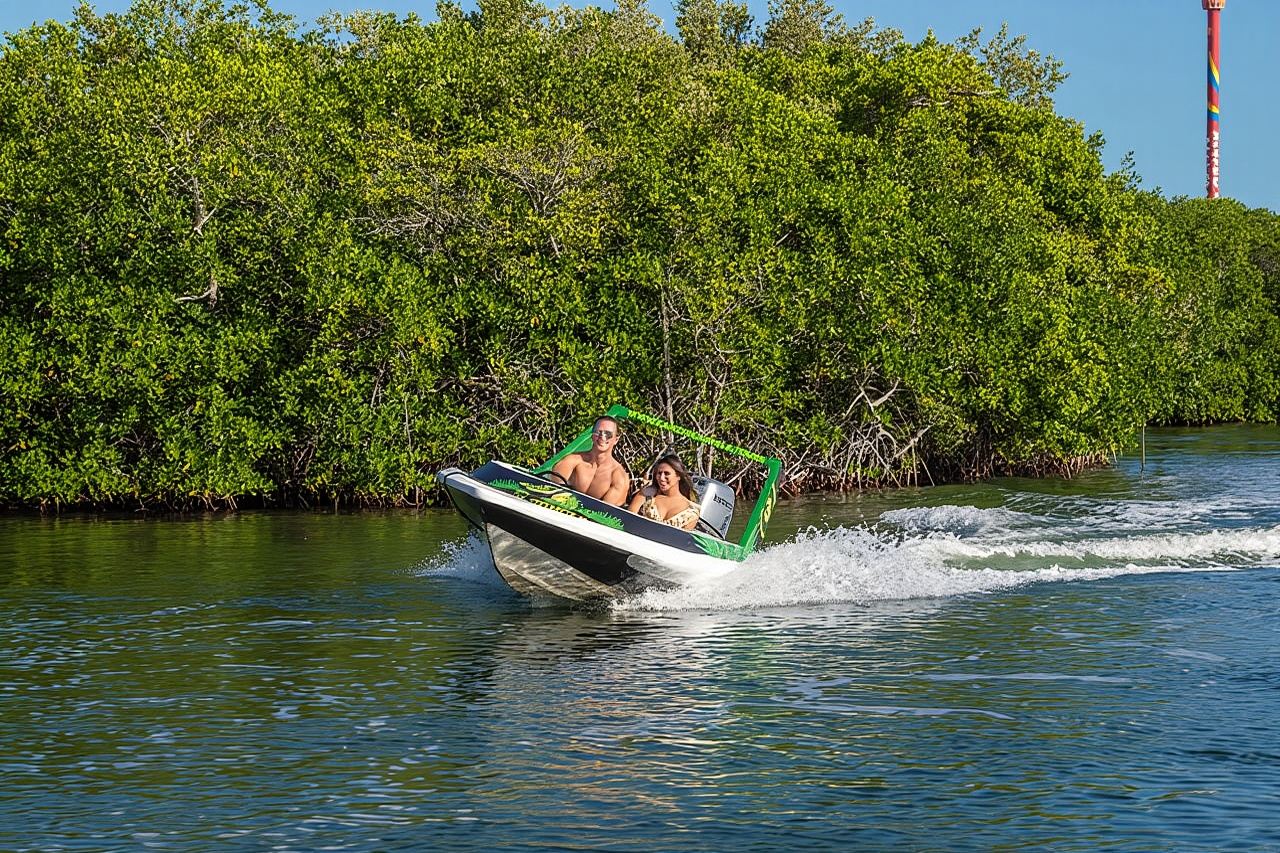 Jungle Tour adventure Cancun Speed Boat Through Mangrove