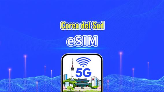 Corea del Sud 5G eSIM | Doppia Rete | Pacchetto dati giornaliero/totale | 1–30 giorni | Fatturazione 24 ore | Codice QR