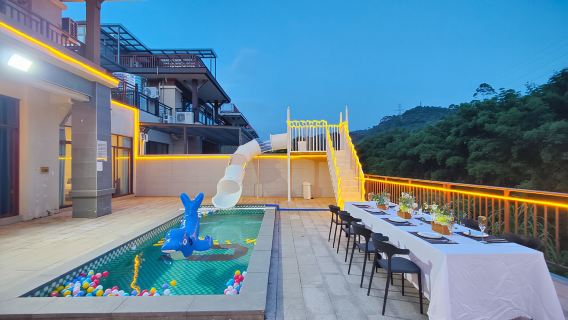 Villa Mata Air Panas Berdiri Sendiri 5 Bilik di Taman Daguan Gunung Nankun - KTV + Peralatan Barbeku + Mahjong + Kolam Rendaman Air Panas