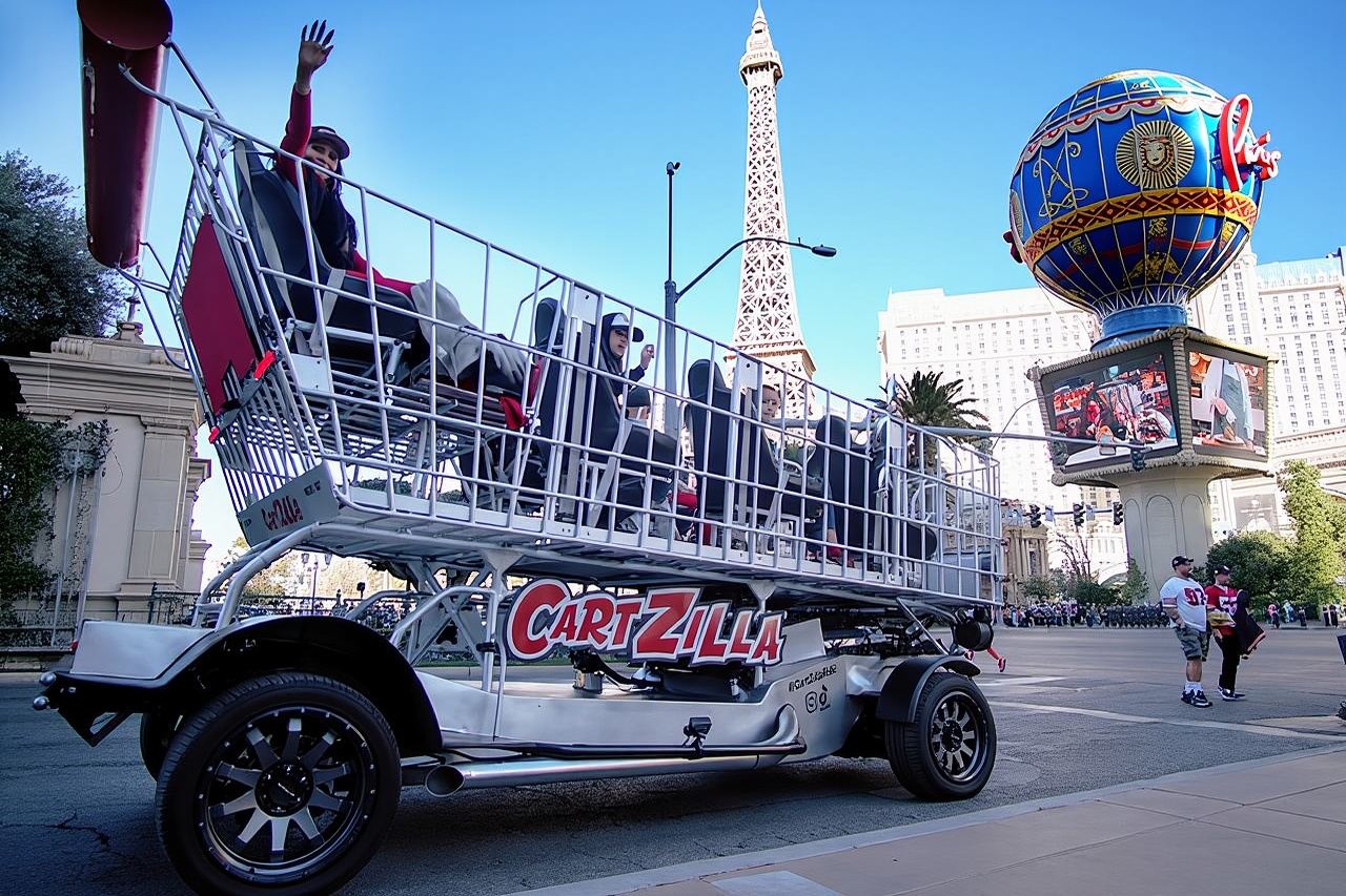 Giro in limousine con carrello della spesa gigante a Las Vegas