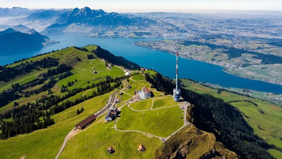 Mount Rigi and Lucerne one-day tour in Switzerland|Includes cable car+ rack railway + Lake Lucerne cruise