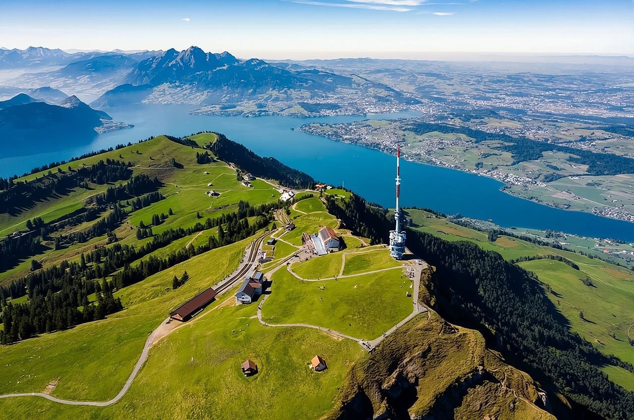 Excursión de un día al Monte Rigi y Lucerna en Suiza|Incluye teleférico + tren cremallera + crucero por el Lago de los Cuatro Cantones
