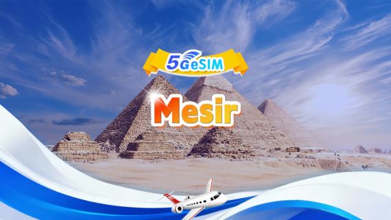 Mesir 5G/4G eSIM | Pakej Harian/Jumlah | 500MB/hari - 30GB jumlah | 1-30 hari | Format 24 jam | QR code
