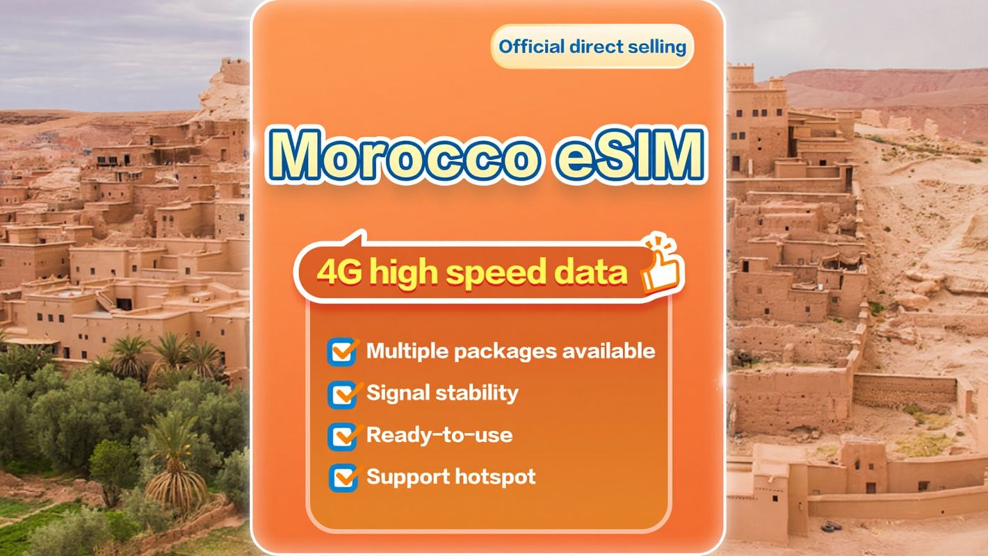 [Morocco] 4G | eSIM | 1-30 days available | Subscribe and use | Hotspot support | QR Code