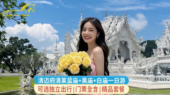 ทัวร์วันเดียว/ทัวร์หลายวัน สามวัดในเชียงราย ประเทศไทย เยี่ยมชมสามสถานที่สำคัญทางศิลปะอันน่าตื่นตาตื่นใจ ได้แก่ สีน้ำเงิน สีขาว และสีดำ และดื่มด่ำไปกับสถาปัตยกรรมอันแสนฝัน