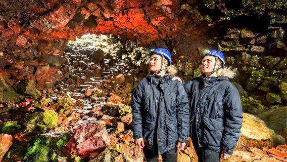 De Reykjavik : tunnel de lave de Raufarhólshellir en bus