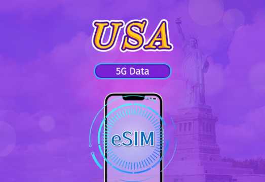 United States | 5G eSIM | Day Pass/Total Package | 24H Billing | 1-30 days | QR code