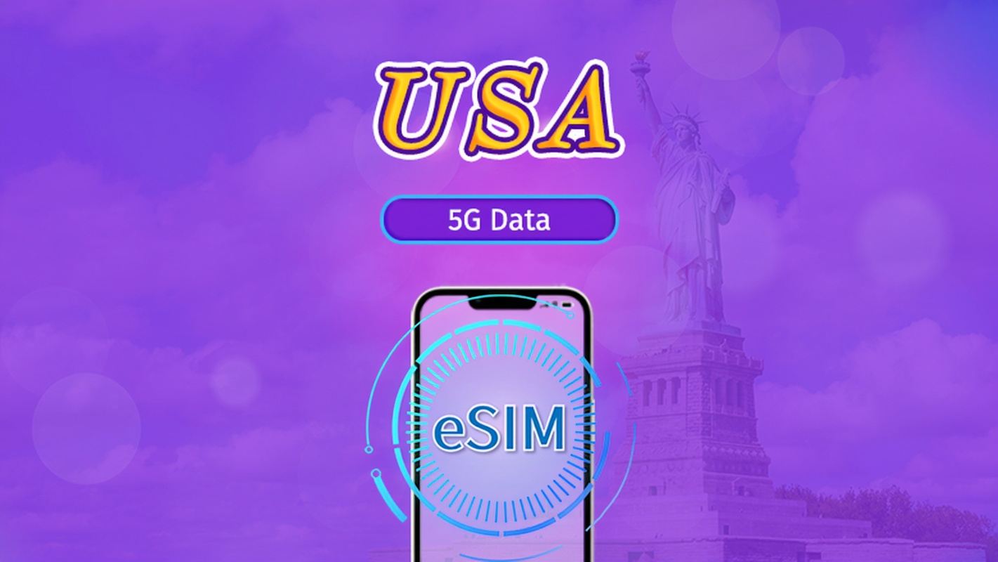 United States | 5G eSIM | Day Pass/Total Package | 24H Billing | 1-30 days | QR code