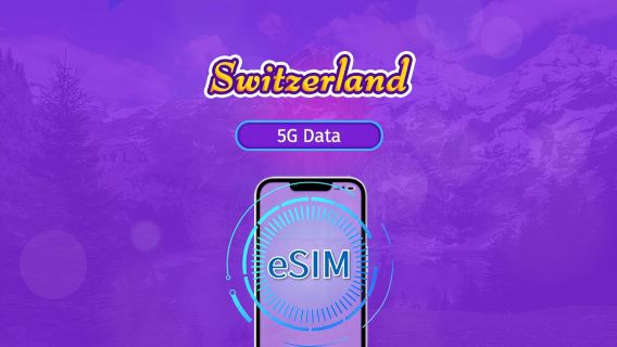 Schweiz | 5G eSIM | Stöd för Tiktok & ChatGPT | Dagspaket / Datapaket | Naturlig dag debitering | 1-30 dagar | QR code