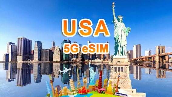 eSIM 5G américaine | Forfait journalier/Forfait total | 500 Mo/jour - total 100 Go | 1 à 90 jours | code QR(hors Guam et Saipan)