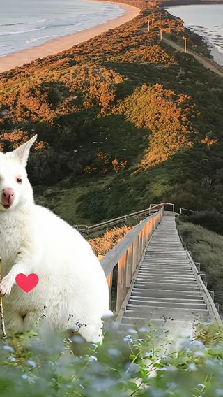 タスマニアブルニー島で白いカンガルーを探すワンデーツアー【中/英語|ホバート往復】