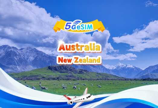 Australia & New Zealand 5G eSIM | DayPass/Total | 500MB/day - 100GB total | 1-60 days | QR code AUD 0.29