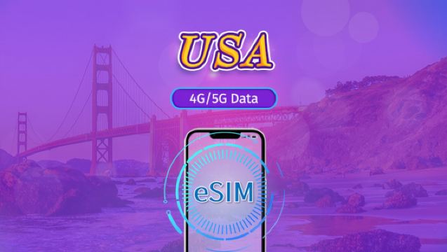 Yhdysvallat 5G eSIM | Päivittäinen datapaketti | 24 tunnin laskutus | 1-30 päivää | QR-koodi