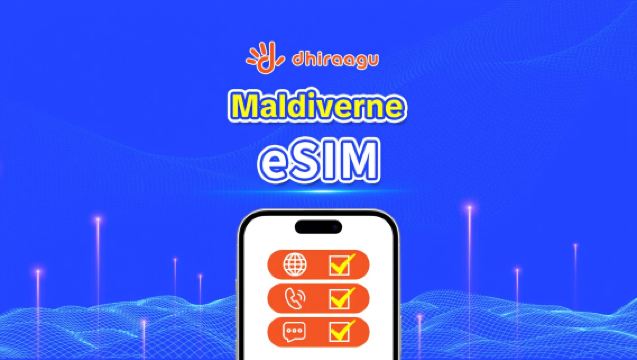 Maldiverna Dhiraagu 5G eSIM | Datapaket | Samtal + lokalt nummer | Välj 10-30 dagar | Avgift per kalenderdag | QR-kod