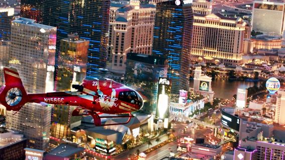 Tur Malam Las Vegas Strip [Tur Malam Helikopter|Penjemputan hotel|penjelasan bahasa Inggris