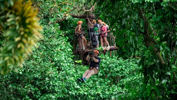 Koh Samui Tree Bridge Cafe Ziplining|Tree Bridge Zipline|Experience the thrill of jungle shuttle