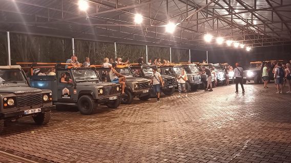 Alanya Night Jeep Safari with adventures Off-Road, Sunset Boat Tour, BBQ Dinner & Roundtrip Transfer