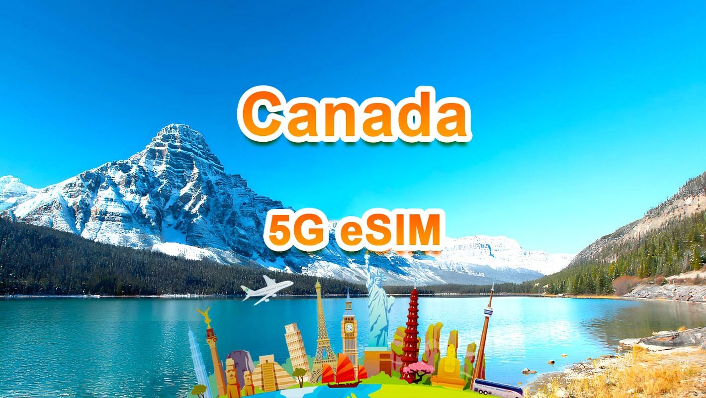 eSIM 5G de Canadá | Paquete completo | Total de 1 GB a 30 GB | 3-30 días | Sistema de 24 horas | QR code