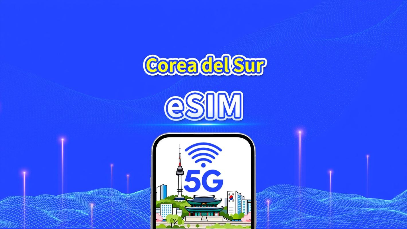 eSIM Corea del Sur 5G | Cobertura de dos redes | Paquete Diario/Paquete de Datos | 1-30 Días | Facturación por Día Natural | Código QR