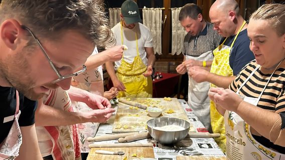 Traditional bolognese pasta making with a meal