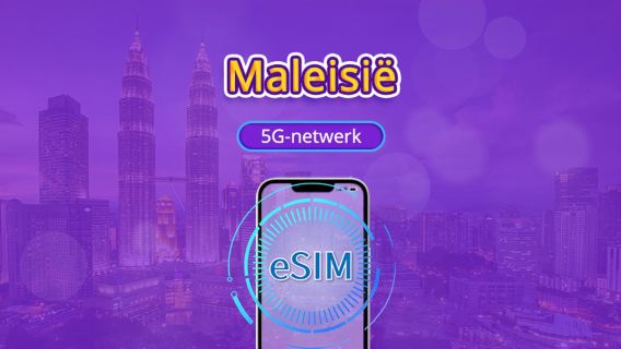 Maleisië | 5G eSIM | Dagpas/Totaalpakket | 24-uurs facturatie | 1-30 dagen | QR-code