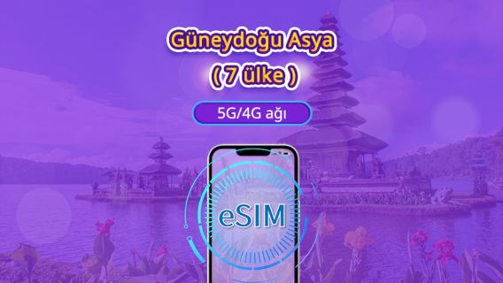 Güneydoğu Asya (7 Ülke) | 5G/4G eSIM | Günlük Paket/Veri Paketi | 24 Saatlik Faturalandırma | 1-30 Gün | QR Kodu