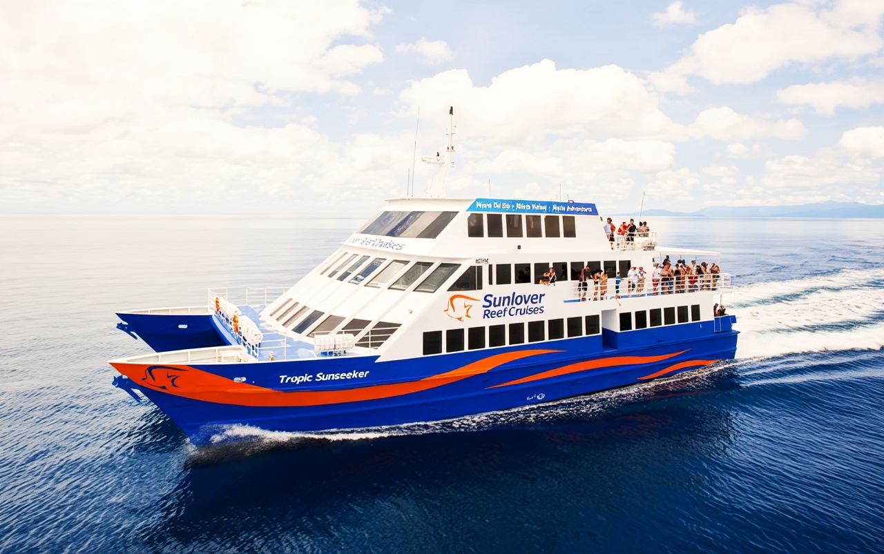 Cairns Sunlover Reef Cruises Great Barrier Reef 1-day tour [Round-trip cruise/Scenic helicopter flight]