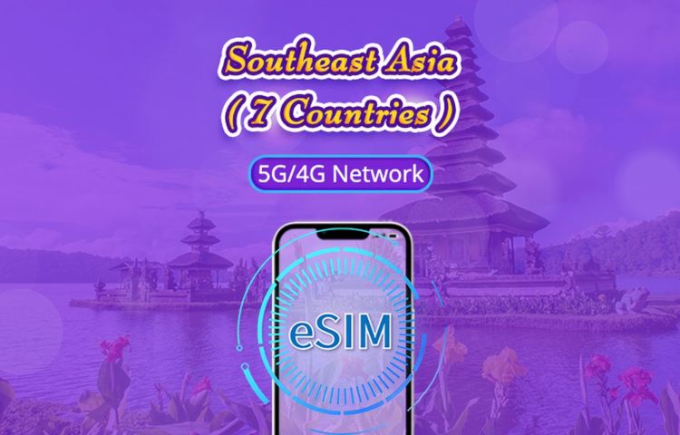 Southeast Asia (7 countries) | 5G/4G eSIM | Daily plan/Data package | 24-hour billing | 1 - 30 days | QR code