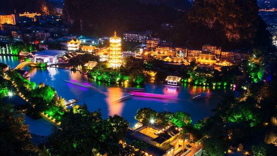 Private Guilin Illuminated Night Tour with Two Rivers and Four Lakes Cruise