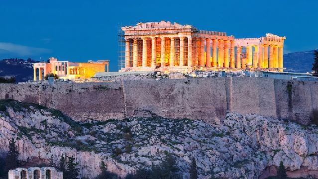 Atenas de Noche en Grupo Privado