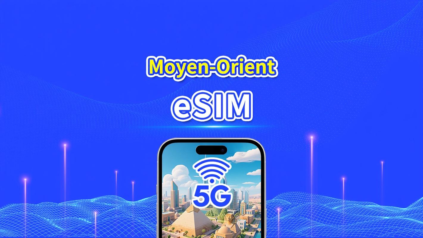 eSIM Moyen-Orient | Inclut Émirats Arabes Unis / Arabie Saoudite / Qatar / Bahreïn / Koweït / Égypte, etc. | 1–30 jours | Facturation 24 h | QR Code