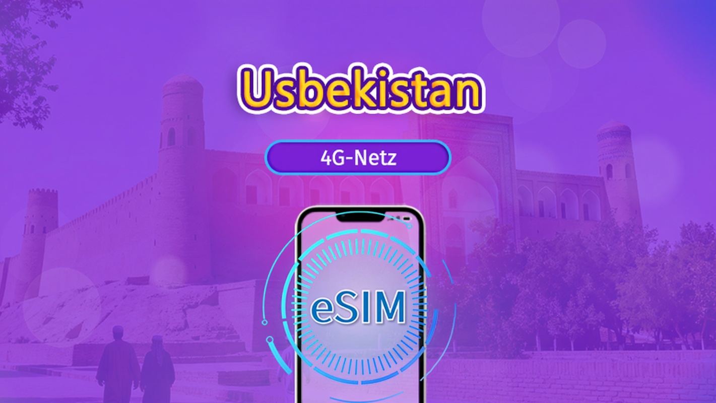 Usbekistan | 4G eSIM | Tagespass/Gesamtpaket | 1-30 Tage | 24-Stunden-Abrechnung | Unterstützt TikTok und ChatGPT | QR-Code
