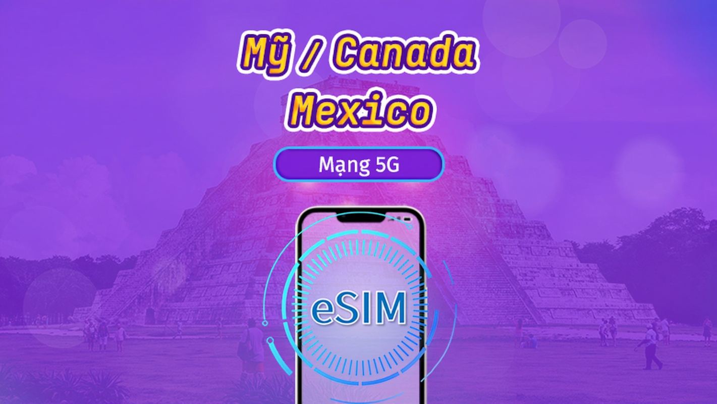 Hoa Kỳ/Canada/Mexico | eSIM 5G/4G | Vé ngày/Gói tổng | Tính cước theo ngày tự nhiên | 1-90 ngày | Mã QR