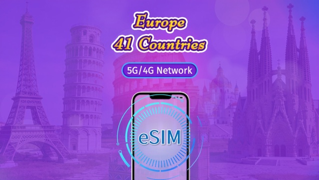 European 41-Country eSIM | Supports TikTok & ChatGPT | 5G/4G Networks | Day Pass/Total Data | 1–90 d
