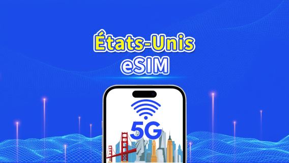 eSIM États-Unis | 5G/4G | Forfait de données journalier/total | 1–30 jours | Facturation sur 24 heures | Code QR