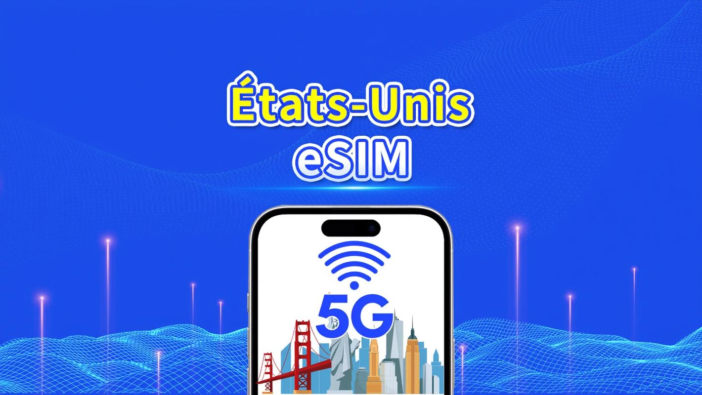 eSIM États-Unis | 5G/4G | Forfait de données journalier/total | 1–30 jours | Facturation sur 24 heures | Code QR