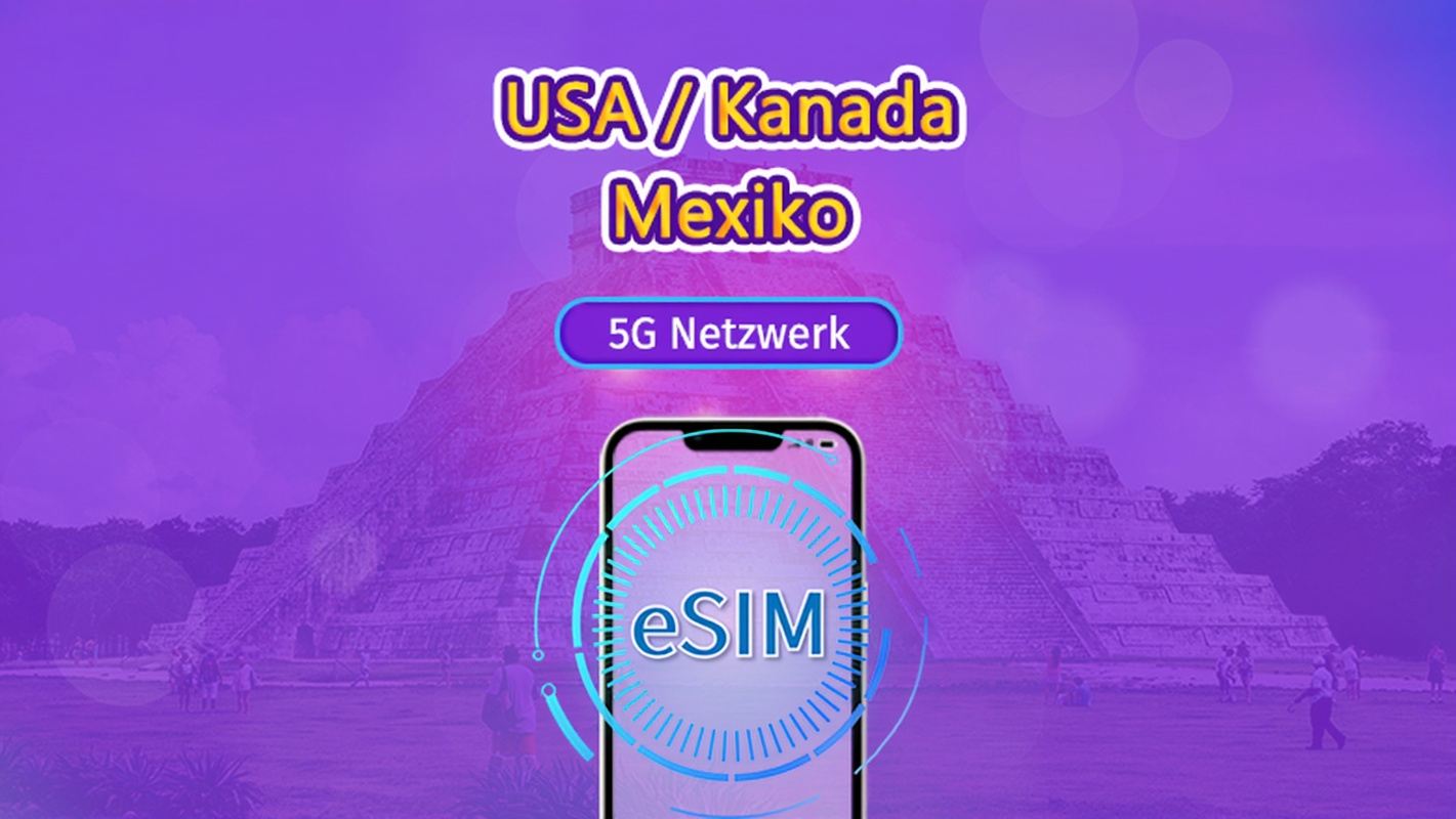 USA/Kanada/Mexiko | 5G/4G eSIM | Tagespass / Gesamtpaket | Natürlicher Tagesabrechnung | 1–90 Tage | QR-Code