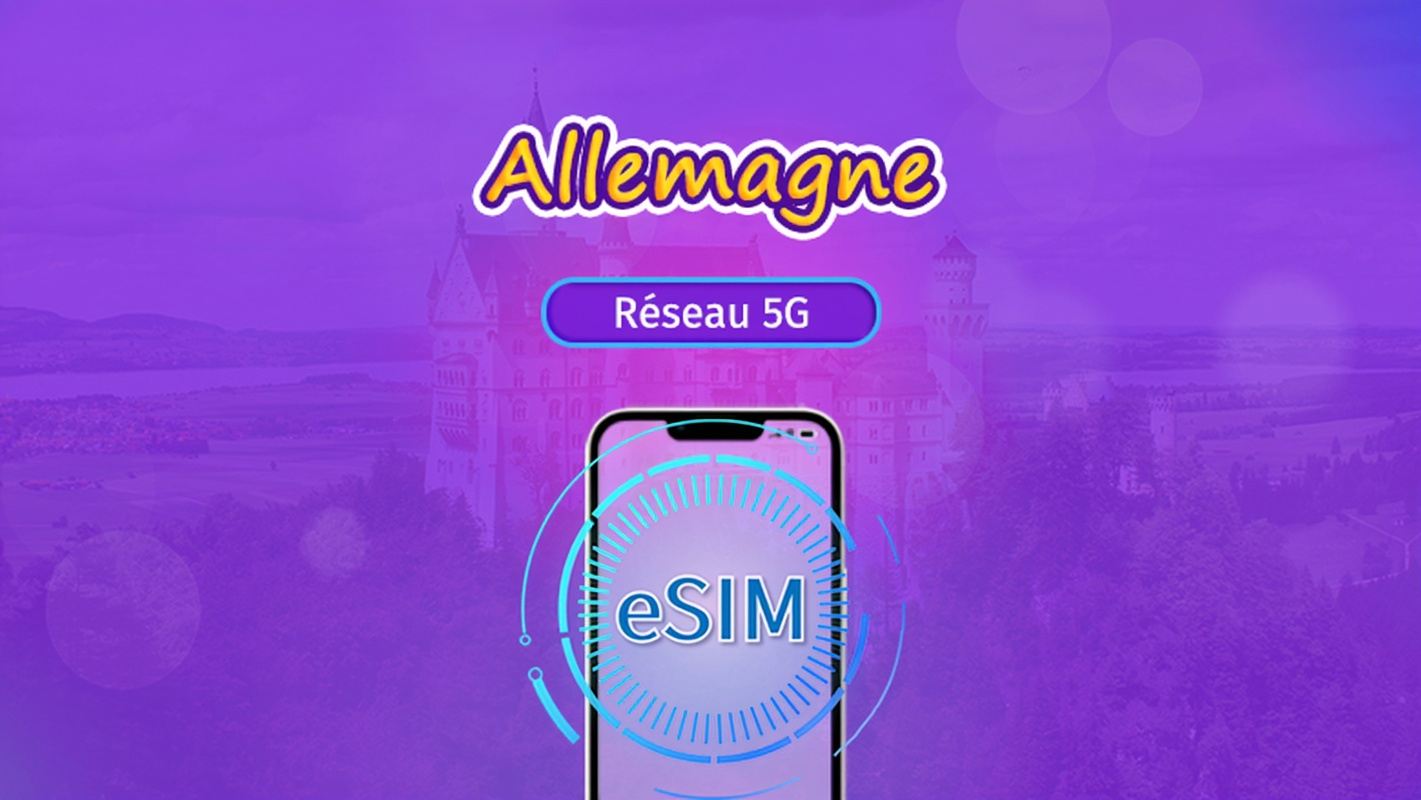 Allemagne | eSIM 5G/4G | Forfait total | Facturation 24h | 7–30 jours | Code QR