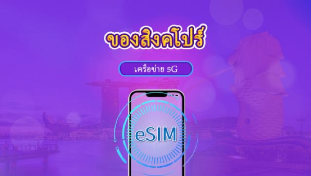 สิงคโปร์ | 5G eSIM | เดย์พาส/แพ็กเกจรวม | 24 ชั่วโมง | 1-30 วัน | รหัส QR