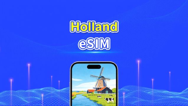 Holland eSIM | Højhastighedsdata | 5G/4G | Daglig pakke/datapakke | 24 timer | 1-30 dage | QR-kode