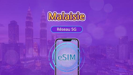 Malaisie | eSIM 5G | Forfait journalier/forfait total | Facturation 24h | 1 à 30 jours | Code QR