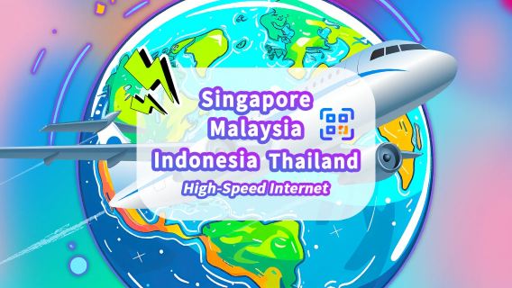 Südostasien eSIM | Singapur/Malaysia/Thailand/Indonesien | 5G/4G | Natürlicher Tag | 1–30 Tage | QR-Code