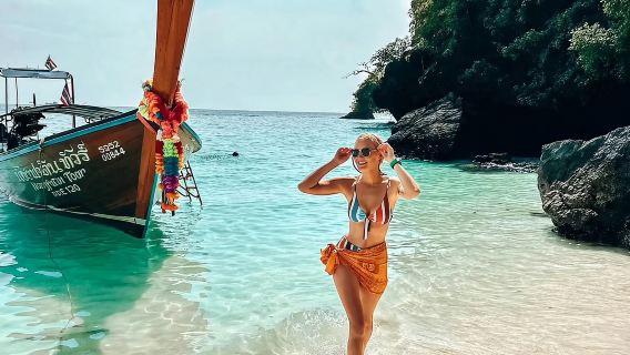 Однодневный тур на скоростной катер/моторную лодку или длиннохвостую лодку на остров Гонконг (Краби, Таиланд) с сноркелингом и прыжками в воду