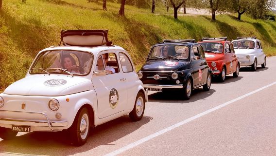 From Siena: Day Tour in a Vintage Fiat 500 with Winery