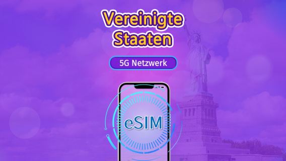 Vereinigte Staaten | 5G/4G eSIM | Tagespass/Gesamtpaket | 24-Stunden Abrechnung | 1–30 Tage | QR-Code