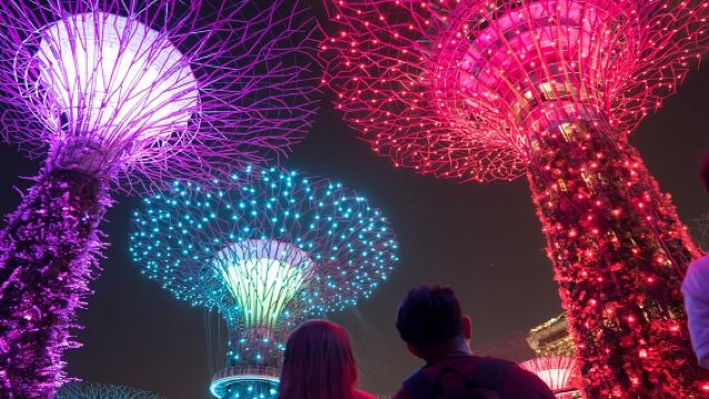 Big Bus Singapore Tour Notturno con Spettacolo di Luci ai Gardens by the Bay